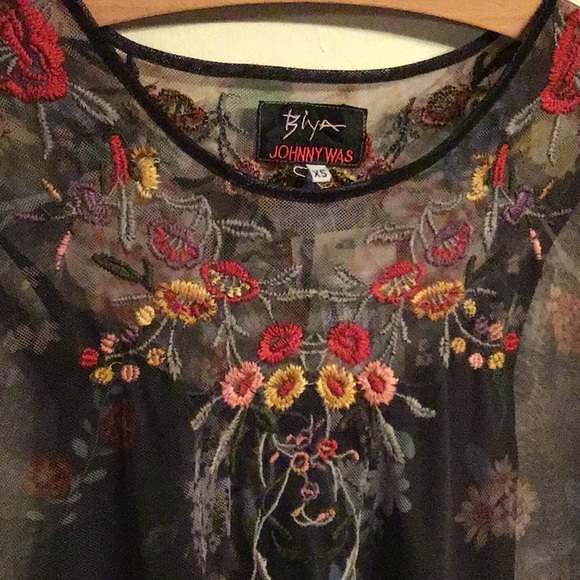 Johnny Was Dresses & Skirts - JOHNNY WAS Black mesh dress